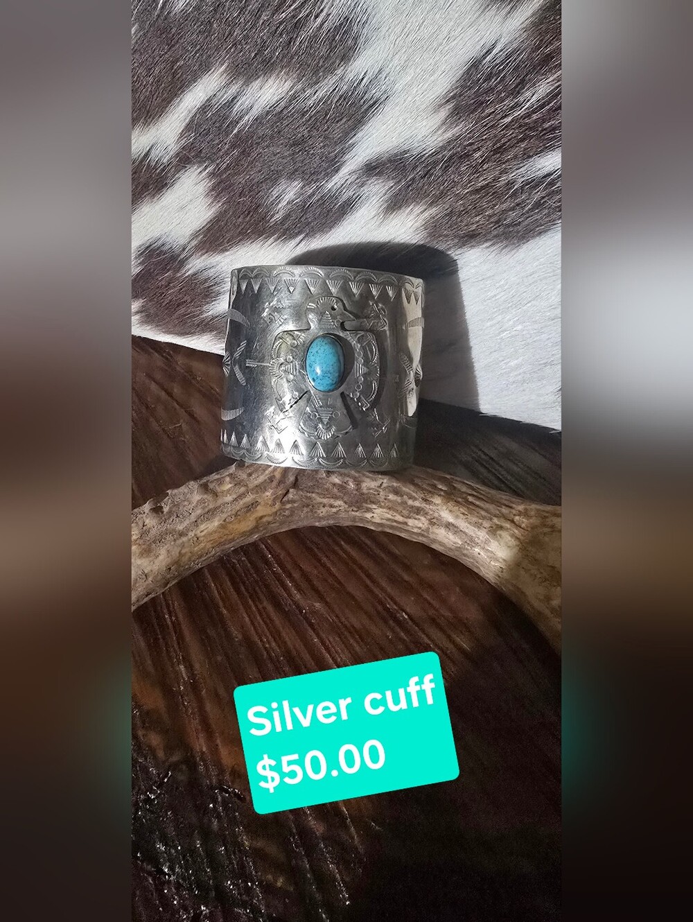 Turquoise Stone Sterling Silver Cuff Bracelet